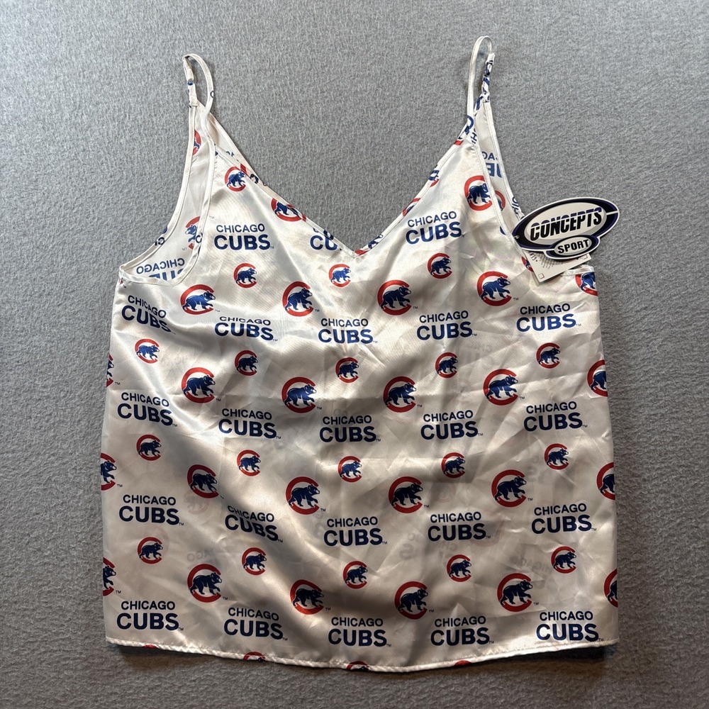 Chicago Cubs allover print cami tank top by Concepts Sport Women's Sz XL NEW